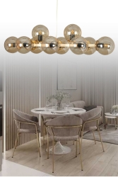 Luxury Modern Tasarım Beyaz 10'lü Bal Glop Camlı Avize SEF126 - ŞL Şef Light