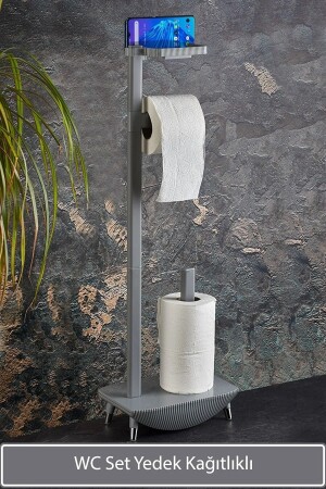 Luxury Multifunctional Pedestal WC Set with Spare Toilet Paper Holder, Phone Stand and Pedestal mng770 - Miningaa