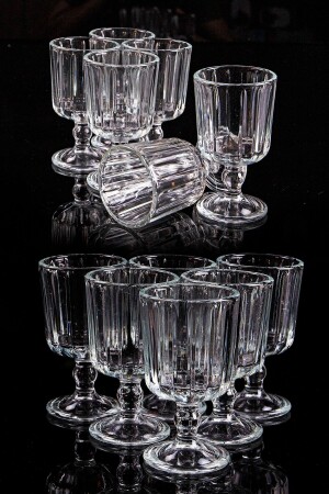 Luxury Set of 6 Glass Footed Coffee Cups Set - Yzhome