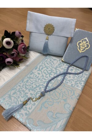 Luxury slub bag gift dowry prayer rug set of 4 - Ayhanhome