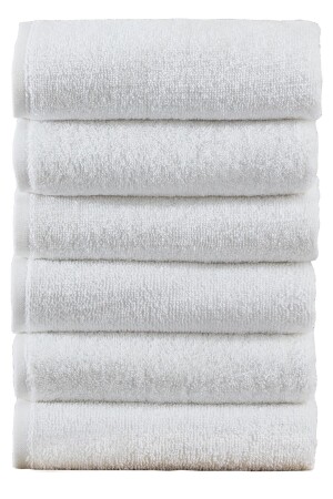 Luxury White Hotel Towel 250 g 100% Cotton Set of 6 Hand-Face-Head Towels 50x90 Cm - S&R
