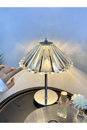 Lw-14 Silver Color Rechargeable Lampshade Crystal Diamond Table Lamp Romantic Acrylic Led Night Light - Torima