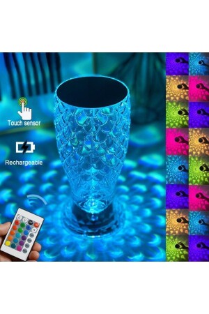 Lw-8 Rechargeable Crystal Vase Diamond Table Lamp Touch Romantic Acrylic Led Night Light - Torima