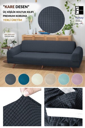 Lycra Flexible 3 Seater Anthracite Elastic Sofa Cover Elastic Sofa Cover Sofa Cover - Faiend