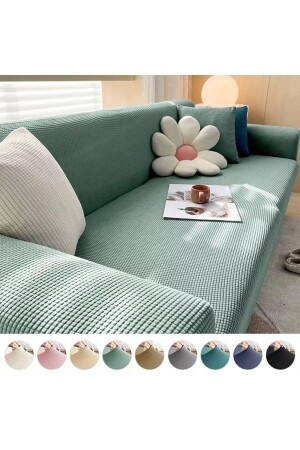 Lycra Stretch Elastic Flexible Washable Square Pattern Three-Seater Sofa Cover Sofa Cover - Uzhanem