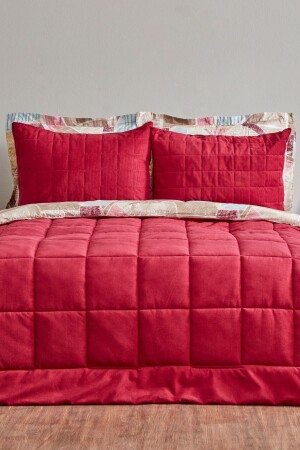 Lydia Çift Kişilik Stripe Comfort Set Bordo - Karaca Home