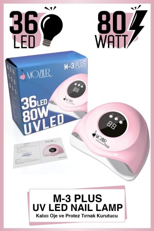 M-3 Plus 36 LED 80w UV Led Permanent Nail Polish and Prosthetic Nail Dryer 8683089003906 - MOZIUR