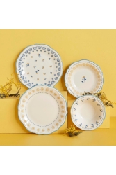 Mabel Stoneware 24 Parça 6 Kişilik Yemek Takımı Mavi 17336 - Bella Maison