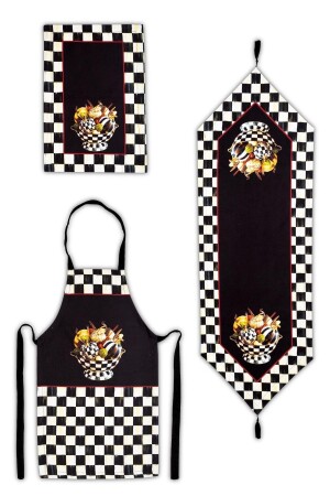 Mackenzie Pumpkin Patterned Kitchen Set of 3 - Runner- Oven Cover and Kitchen Apron Gift-ltd379 - Latuda Concept