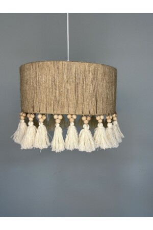 Macrame Chandelier Jute Chandelier Tasseled Beaded Chandelier Living Room Chandelier Bohemian Chandelier jutebeaded - Arz Tedarik