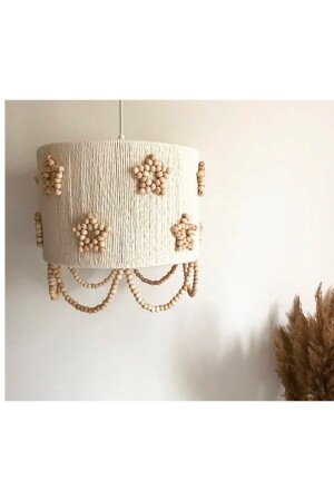 Macrame Chandelier with Star Wooden Beads - Tinythings