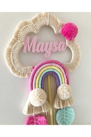 Macrame Cloud Baby Door Ornament DC818 - renkli mi renkli tasarım dünyası