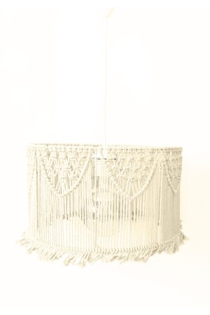 Macrame Ecru Pattern Design Pendant Lamp Chandelier 057VZ - C&A