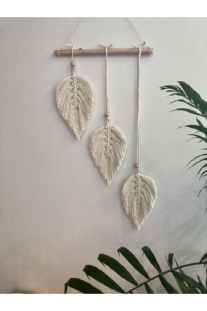 Macrame Leaf Detail Home Kitchen Room Living Room Bedroom Ornament Decoration - Türkindo