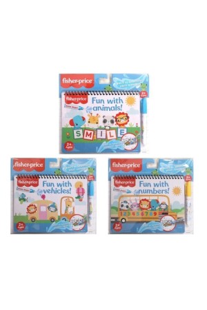 Magic Coloring Book Set of 3 Animals Numbers Vehicles (water Magic Numbers Vehicles Animals) 3 book - Fisher Price