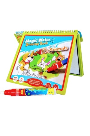 Magic Coloring Book Water Painting Intimate Paint with Water Pencil 6 Pages Animal Kingdom - Magic Water