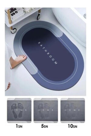 Magic Super Water Absorbent Square Doormat with Anti-Slip Base Bath Mat Diatomite Doormat super absorbent doormat square - ELKOÇ MEFRUŞAT