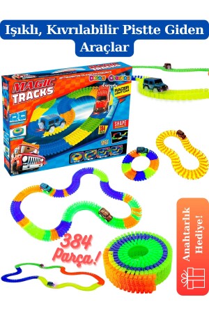 Magic Trucks 384 Piece Rail Track - Rail Vehicle Toy - Train Toy - Colorful Vehicle Track - Track Set - Dodby