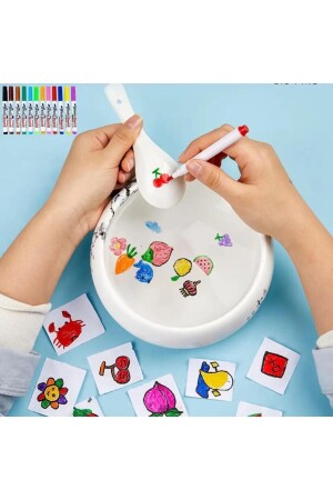 Magic Water Painting Colored Marker Pen 8 Pieces + Metal Drawing Spoon Educational Tutorial - Sinka