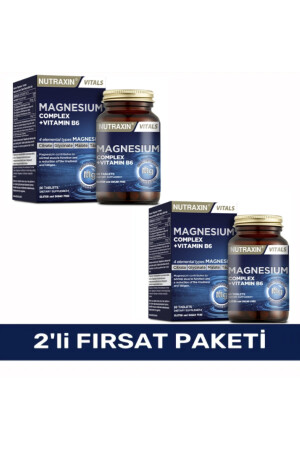 Magnesium Complex 60 Tablets 125 Mg - Bisiglinate - Taurate - Malate - Citrate - B6 8680512632108 X2 - Nutraxin