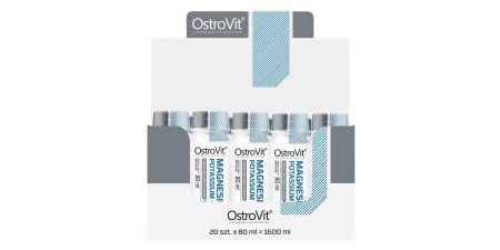 Magnesium Potassium + B6 Shot, Lemon Lime Grape - 20 x 80 ml. - OstroVit