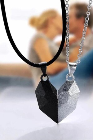 Magnetic Double Heart Lover Necklace for Women and Men Soulmate Bbk30 MDL-BBK30 - Takı Dükkanı