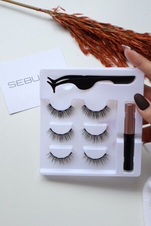 Magnetic Lash Magnetic Eyelashes Real Looking 3 Pairs Eyeliner Tweezers Set False Eyelashes - Sebura