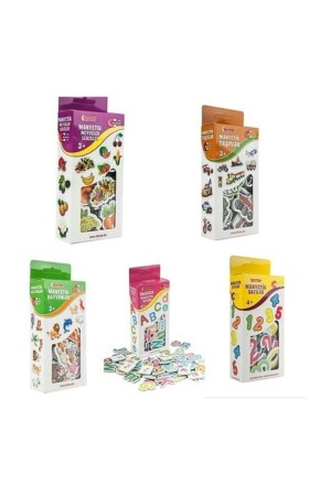 Magnetic Set of 5, Letters, Numbers, Animals, Fruits, Vehicles 120 - Diytoy