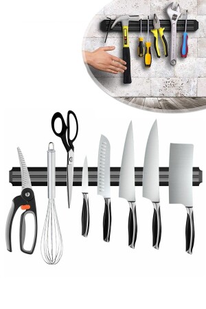 Magnetischer Wand-Messeraufhänger aus Edelstahl, 33 cm, starker Gerätehalter, Messerhalter, Organizer - Soillium