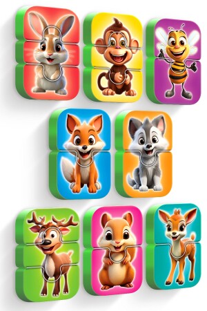 Magnetless Baby Puzzle Forest Animals Stick When Wet - Evakanca