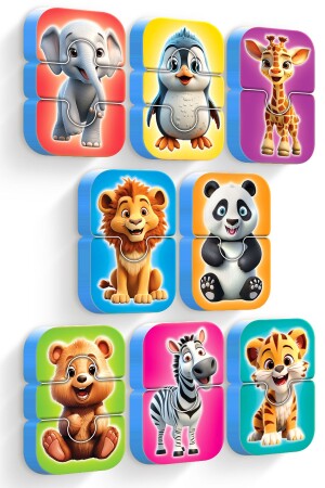 Magnetless Baby Puzzle Wild Animals Stick When They Get Wet - Evakanca
