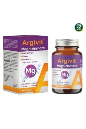 Magsininmore Nahrungsergänzungsmittel mit Magnesium, Zink und Vitamin D 60 Tabletten 2 Stück - Argivit