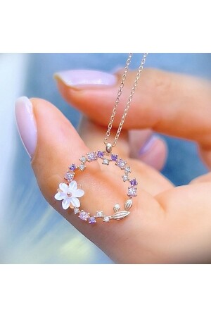 Magnolia Flower Love Mole Rose Color Flowers Silver Necklace - Mia Vento