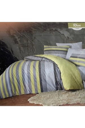 Majoli Rhea King Size Quilted Duvet Cover Set 4 Seasons Set 100% Cotton Ranforce Fabric - Akfil Life
