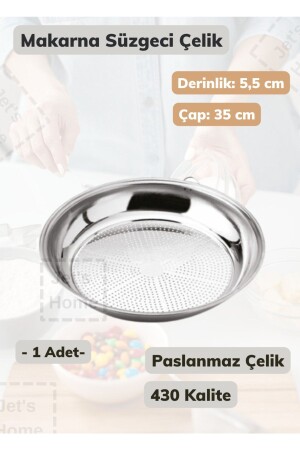 Makarna Süzgeci 35 Cm Paslanmaz Çelik Süzgeç Ince 014.Ms21105 - Jet's Home