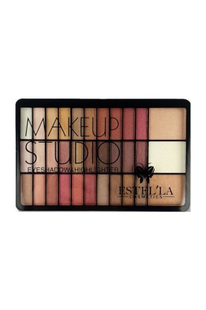 Make Up Studio 30 Piece Eyeshadow + 3-Piece Highlighter Palette B Package ES002 - Estella