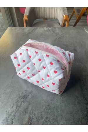 Make-up-Tasche mit Herzmuster – große Größe - Elzripy