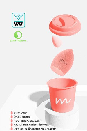 Makeup Sponge Non-Absorbing Foundation Sponge Coffee Cup Hygienic Flamingo Pink 1 Pro 1 Mini - Mei