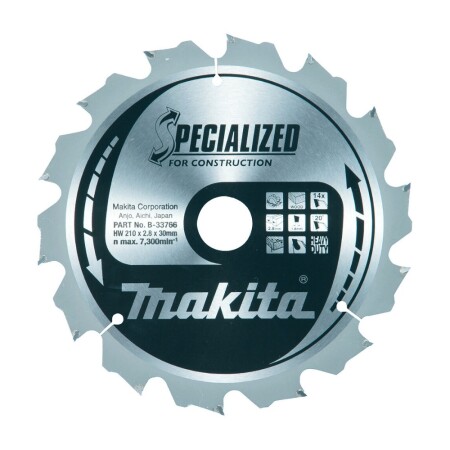 MAKITA 210x30x2.8mm 14T Ahşap kesme diski - Makita Accessories