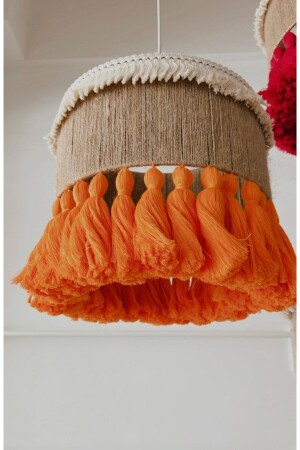 Makramee-Orange-Quasten-Kronleuchter, 30 cm Durchmesser, 52554544844758 - aedmakrome