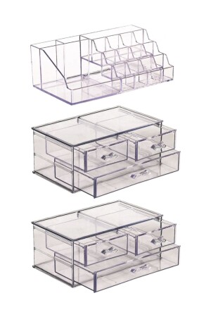 Makyaj Düzenleyici Set 5 Katlı 6 Çekmeceli Akrilik Organizer - Plastart