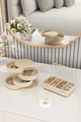 Makyaj Düzenleyici Ve Kozmetik Saklama Kutusu Organizer 2'li Set Krem 2'Lİ SET LONA HOPE KREM - DOVİ HOME