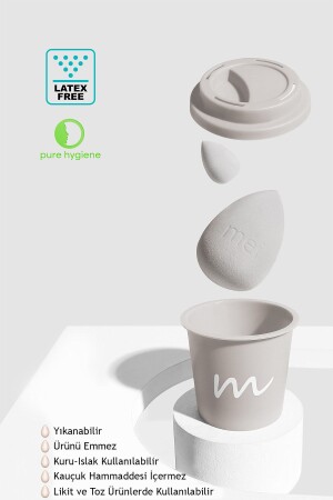 Makyaj Süngeri Fondöten Emmeyen Sponge Coffee Cup Hijyenik Limestone 1 Pro 1 Mini - Mei