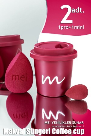 Makyaj Süngeri Fondöten Emmeyen Sponge Coffee Cup Hijyenik Merlot Pro 1 Mini - Mei