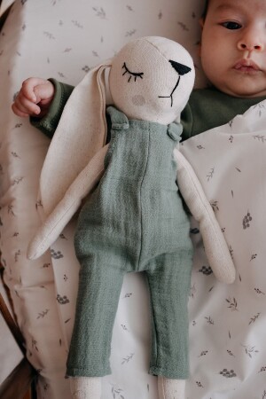 Male Rabbit Muslin Sleeping Companion Green - Tba Collection