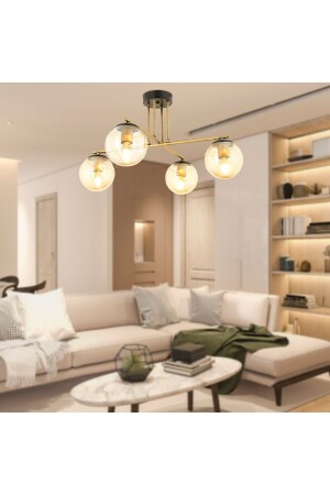 Mali 4 Arm Antique Balcam Modern Bedroom Kitchen Living Room Chandelier - Apliqa