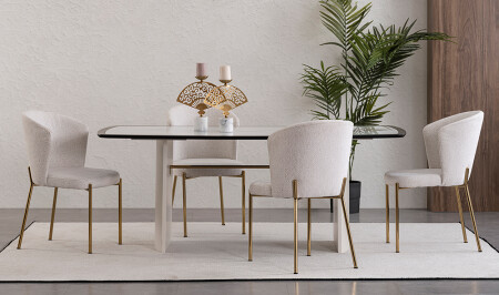 Malibu Modern Dining Table Set - Cadde Yıldız