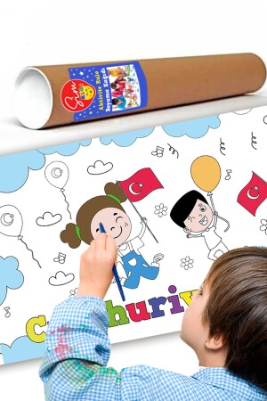 Malvorlage zum Tag der Republik am 29. Oktober – 50 x 200 cm, Simkids05 - Sim Tasarım