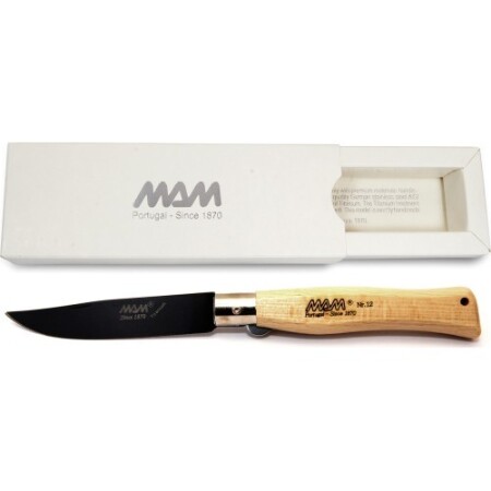 MAM Douro 5004 model, emniyet kilitli titanyum katlanır bıçak, şimşir ağacından, 7,5 cm. - MAM
