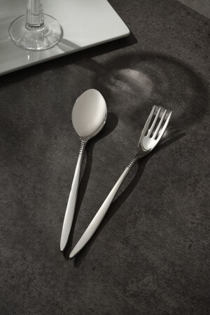 Mamba 12 Piece Steel Dessert Spoon Fork Set M40061800-38734 - Hisar